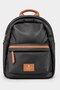 Basics Women's Black Backpack with Tan Detail Daily Zipper Bag 33X30X12 cm - 2