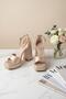 Shoe Basket 5332 Women's Blunt Toe 10 cm Thick Heel Platform Shoes - 4