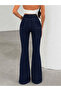 Women's High Waist Spanish Flare Jeans - Dark Blue - 2