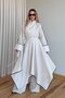 Natural Piece Detailed 3-Piece Ribbed Linen Set - 8609 - 3