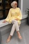 Floral Detailed Balloon Sleeve Tunic Tsd260264 Yellow - 5