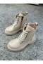 Children's Genuine Leather Orthopedic Boots Beige - 3