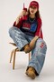Blue Hello Kitty Stonewashed Gothic Y2K Unisex Baggy Pants - 4