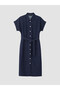 Özmarka New Season Indigo Belted Jean Shirt Dress - 5