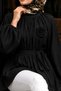 Floral Detailed Balloon Sleeve Tunic Tsd260264 Black - 4