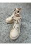 Children's Genuine Leather Orthopedic Boots Beige - 2