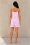 Women's Lace Detailed Strappy Shorts Muslin Set - Pink - 5