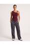 Women's One-Shoulder Asymmetrical Cut Blouse with Metal Accessories - 5