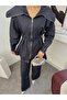 Women's Wide Collar Zippered Belted Denim Wide Leg Pants Set - 6