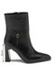 Women's Thick Heeled Zipper Detailed Black Leather Casual Boots - 2