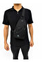 Unisex Sports Multi-Compartment Crossbody Body Bag Black-Khaki - 5