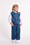 Embroidery Detailed Quilted Denim Jacket, Jeans and Shirt 3-Piece Set - 3