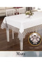 Linen Tablecloth Maria Model Kapiçino 155X220 cm Elegant Home Textile - 7