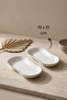Modern Platinum Silver Gilded Cream Porcelain Boat Serving Plate 19X10 cm - 3