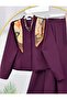 Collar Scarf Detailed Hijab Jacket Skirt Set - 2