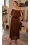 Plus Size Pleated Lined Elegant Maxi Dress - 3