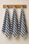 3-Piece 100% Cotton Striped Kitchen Towel 30X50 cm – Britli Hanging Hand Towel Set - 2