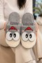 Women's Plush Home Slippers with Big-Eyed Frog Figure, Silent Sole, Comfortable, Plush