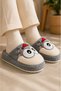 Women's Plush Home Slippers with Big-Eyed Frog Figure, Silent Sole, Comfortable, Plush - 2