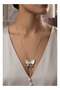 Butterfly Pendant Long Chain Necklace for Women, Gold Tone with Crystal Stones - 2