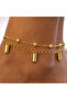 Gold Color Anklet with Chain and Bar Detail, 2-Piece Anklet - 2