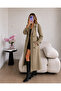 Lined Buttoned Belted Long Trench Coat - 5