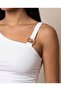 Women's One-Shoulder Asymmetrical Cut Blouse with Metal Accessories - 3