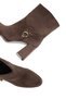 Women's Thick Heeled Buckle Detailed Casual Golf Brown Suede Boots - 5