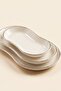 Modern Platinum Silver Gilded Cream Porcelain 3-Piece Kayık Serving Plate Set - 5