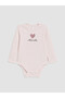 Two Mt Shop Quality Lcw Baby Ecru Ribbed Printed Baby Girl Snapback Bodysuit - 2