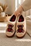 Unisex, Plaid Patterned, Bear Figured, Soft, Plush Winter House Slippers - 6
