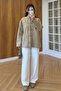 Camel Double Pocket Ribbed Jacket - 9770 - 4