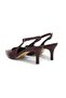 Burgundy Color Polka Dot Patterned Women's Heeled Shoes - 6
