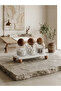 3-Piece Wooden Ball Lid Glass Spice Jar & Jar Set with Marble Stand Kitchen Organizer - 3