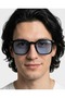 Mocha Blue Glass Black Framed Cornered Unisex Sunglasses Hit Model Cornered Unisex - 3