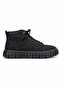 Men's Black High Ankle Boots Sneaker Lace-Up Zippered Thick Sole Casual Shoes - 2