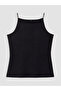 Lcw Curve Black Large Size Women's Tank Top with Rope Straps - 3