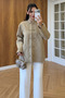 Camel Double Pocket Ribbed Jacket - 9770 - 2