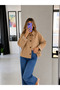 Lined Plaid Buttoned Trench Jacket - 5