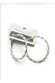 Steel Silver Medium Size Twisted Hoop Earrings