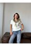 Women's Ecru V-Neck Scarf Knitwear Blouse