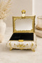 Mirrored Jewelry Box Gold Embellished Decorative Jewelry Box with Compartments - 3