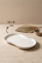 Modern Platinum Silver Gilded Cream Porcelain Boat Serving Plate 26 cm - 4