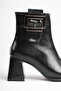Women's Black Thick Heeled Boots & Booties - 5