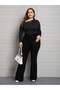 Women's Plus Size Flare Black Denim Pants - 2