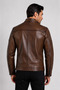 Men's Brown Regular Leather Sports Jacket - 2