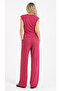 Red Wrinkled Gathered Detailed Top Relaxed Fit Pants Set - 3