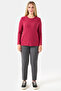 11010 Bordo Crew Neck Long Sleeve Basic Knitted Blouse - 2