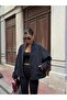 Women's Zippered High Collar Oversized Basic Jacket with Draped Sleeves New Season - 5