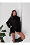 Buttoned Cashmere Jacket with High Collar